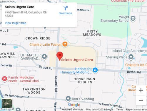 Directions From Your Location to Scioto Urgent Care in Columbus, OH